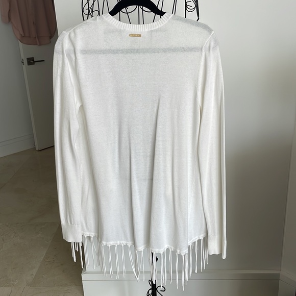 MICHAEL KORS WHITE FRINGE SWEATER - Picture 5 of 6